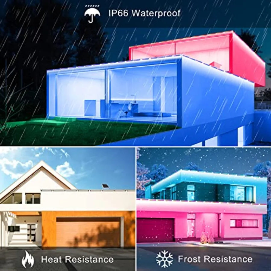 Solar RGBW LED Wall Washer Light 4 in 1, IP66 Waterproof Color Changing Solar Wall Strip Lights Bar with Remote, Solar Flood Li