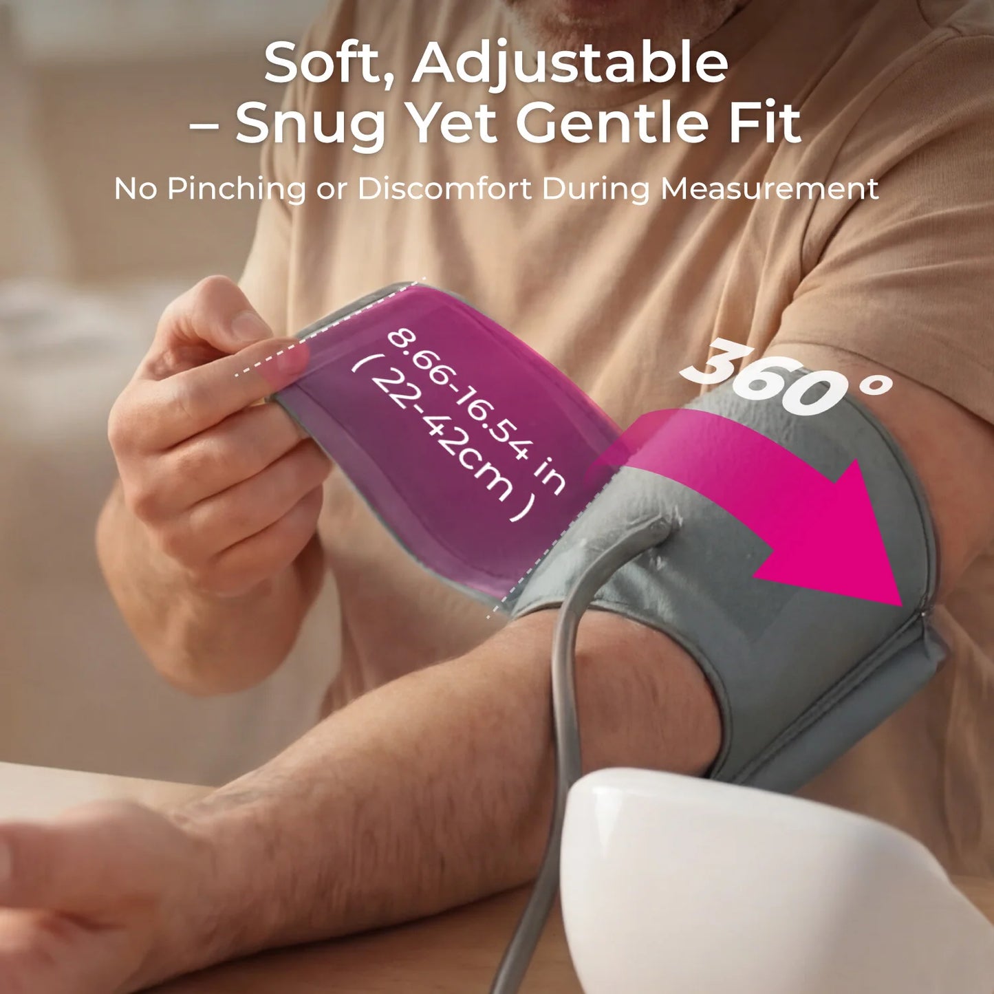 AILIFEE Upper Arm Blood Pressure Monitors for Home Use with Clear LED Backlit Display, Adjustable BP Cuff, Dual-User Mode & Voice Announcement, AES-U181