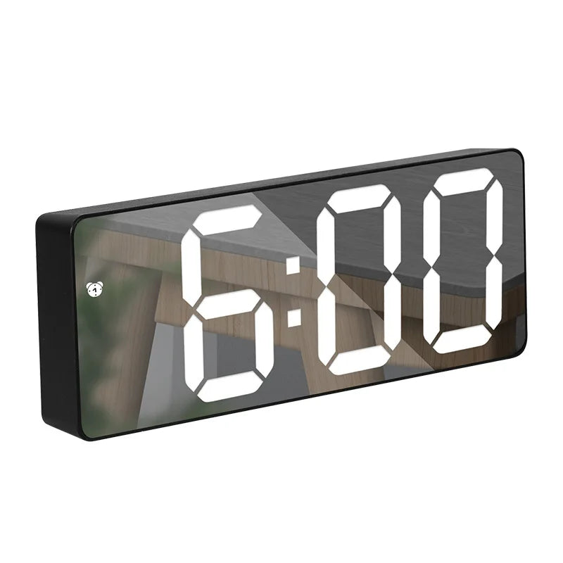 Bedside LED Digital Alarm Clock With Temperature Display Curved Screen