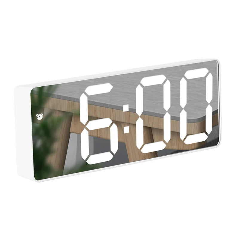 Bedside LED Digital Alarm Clock With Temperature Display Curved Screen