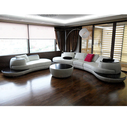 Linlamlim Luxury Modern Curved Leather Sofa Sectional