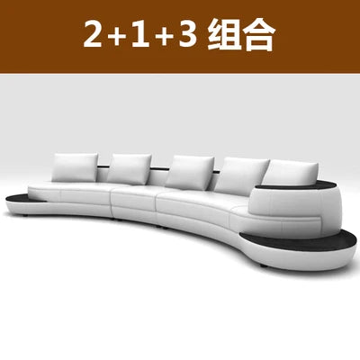 Linlamlim Luxury Modern Curved Leather Sofa Sectional