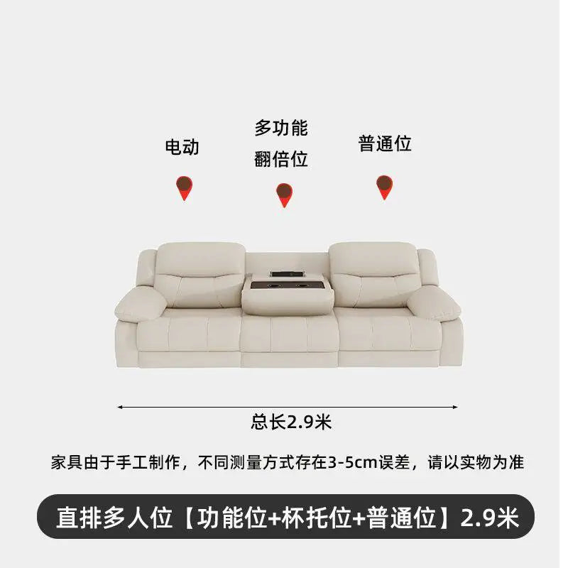 Living Room Electric Recliner Sofa Charger Ports Lounges Electric Recliner Sofa Sectional Massage Divano Soggiorno Furniture