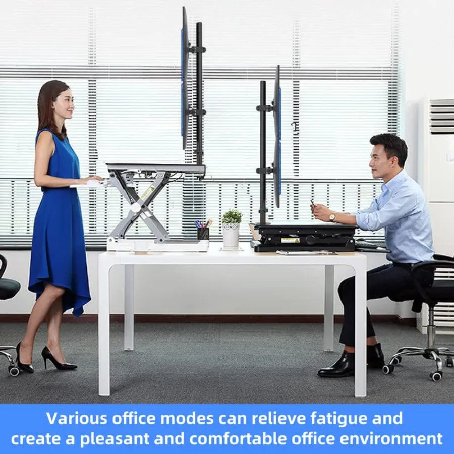 Vertically Stacked Dual Monitor Desk Mount Stand, Extra 3 Inch Stand, Fully Adjustable arm for 3-3 Inch LCD Screen Holds up to