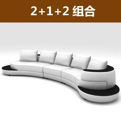 Linlamlim Luxury Modern Curved Leather Sofa Sectional