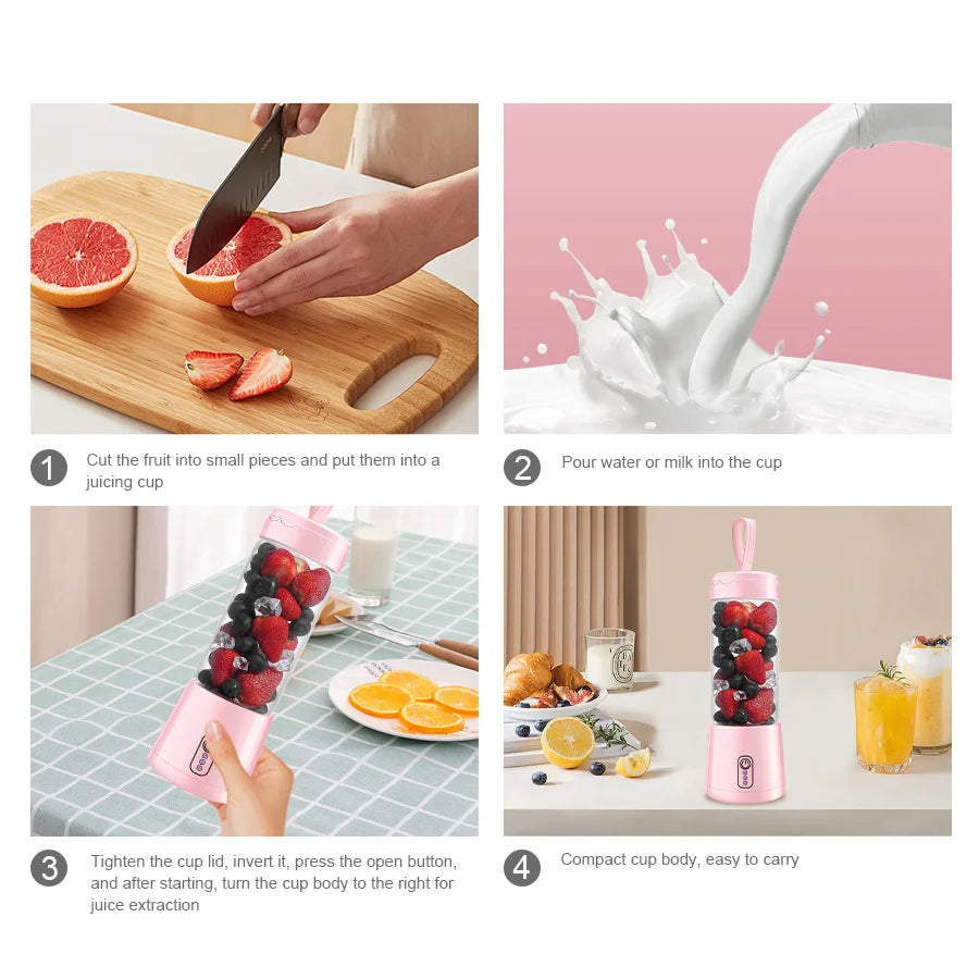 Personal Smoothie Maker: Portable, USB Rechargeable, One-Trick Blending, Perfect for Protein Shakes & Juice On The Go!