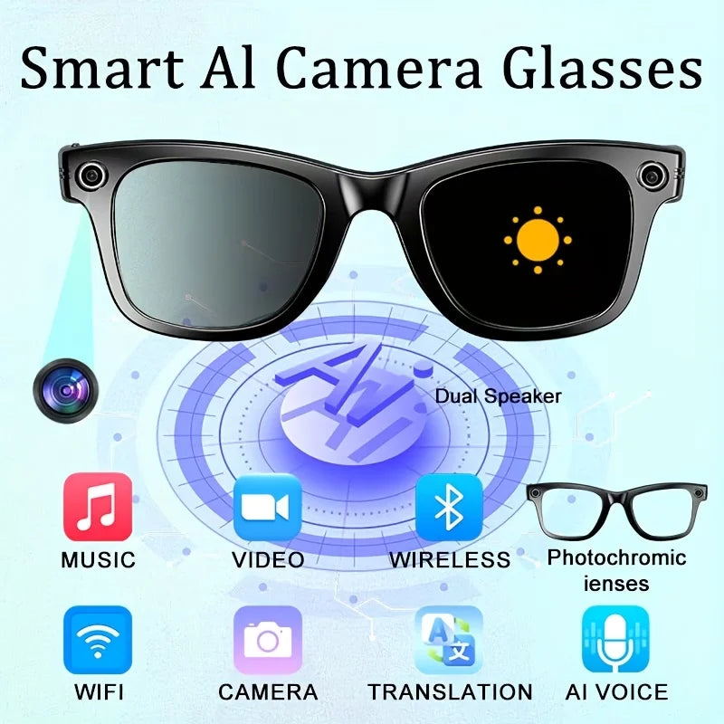 Giinova AI Smart Video Glasses With 8MP Camera And Recording