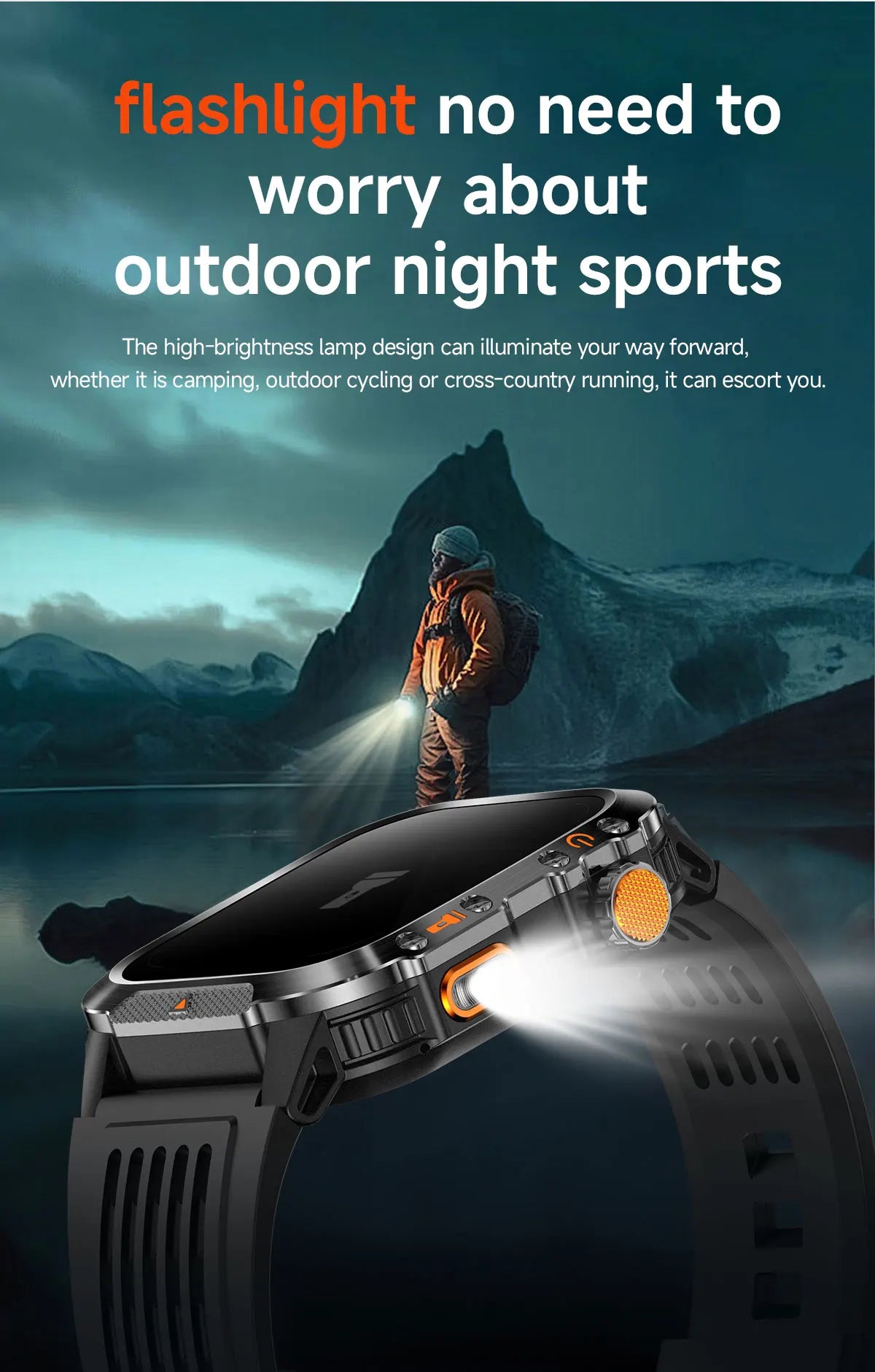 Military GPS Smartwatch With Compass 3ATM Waterproof For Men Women
