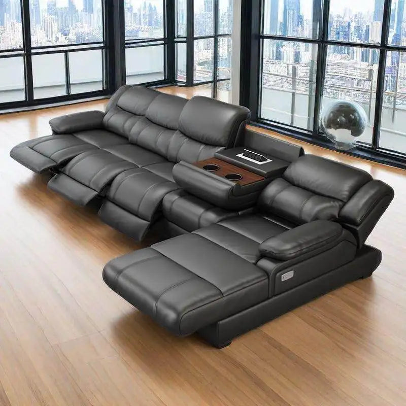 Living Room Electric Recliner Sofa Charger Ports Lounges Electric Recliner Sofa Sectional Massage Divano Soggiorno Furniture