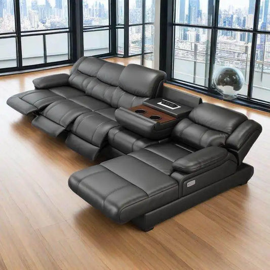 Living Room Electric Recliner Sofa Charger Ports Lounges Electric Recliner Sofa Sectional Massage Divano Soggiorno Furniture