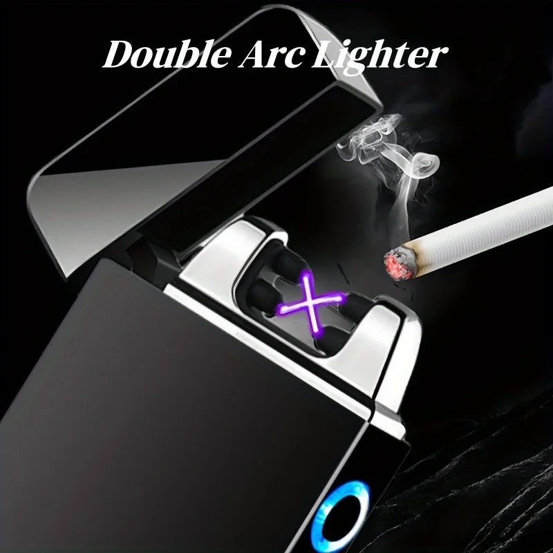 TopFlames Windproof Dual Arc Plasma Lighter USB Rechargeable