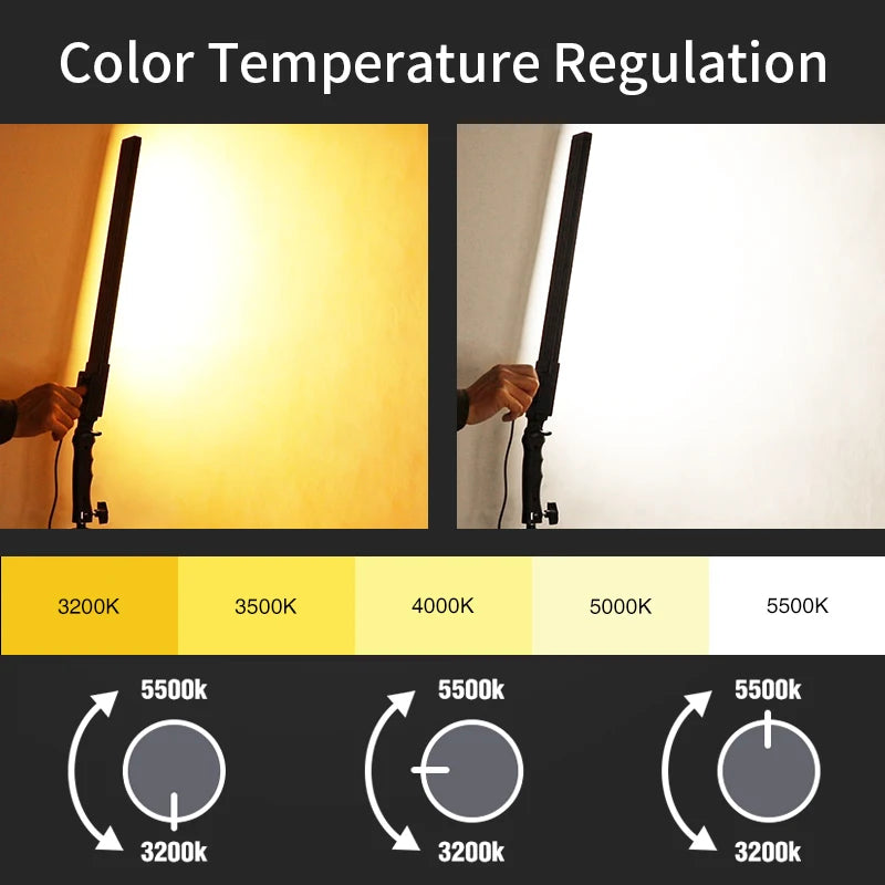 Photography Studio LED Lighting Kit Dimmable LED Video Light Handheld Fill Light With Light Stand 24W 3200K-5500K Photographic