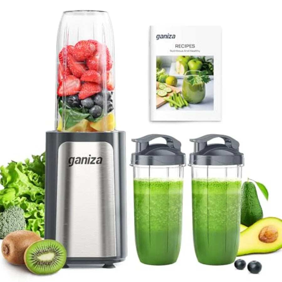 Blender for Smoothies, 14Pcs Personal Blender for Shake and Smoothies for Kitchen with 3 Portable Cups 1x24oz and 2X17oz,Single