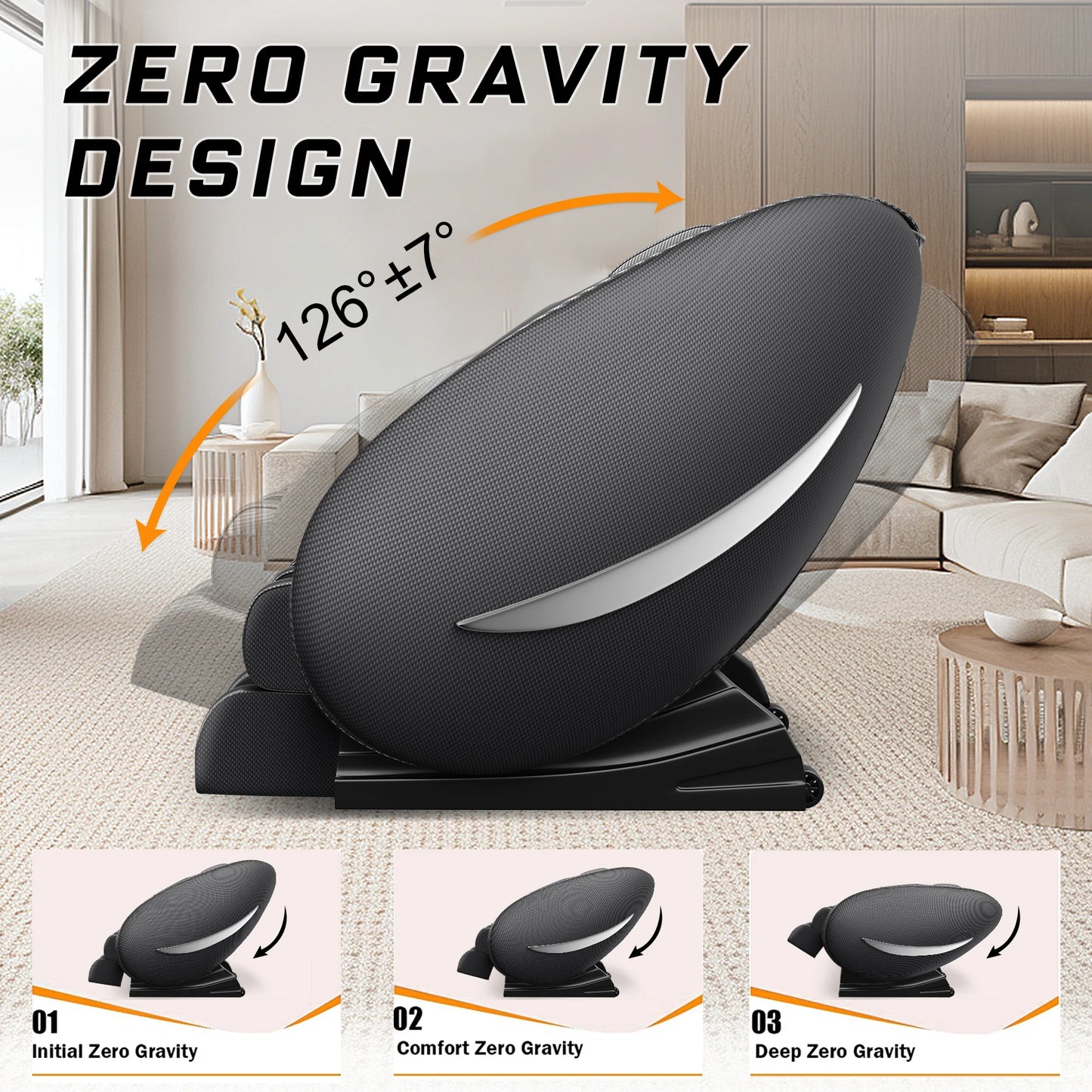 Massage Chair Recliner with Zero Gravity, Full Body Massage Chair with Heating, Airbags, Bluetooth Speaker, Foot Roller
