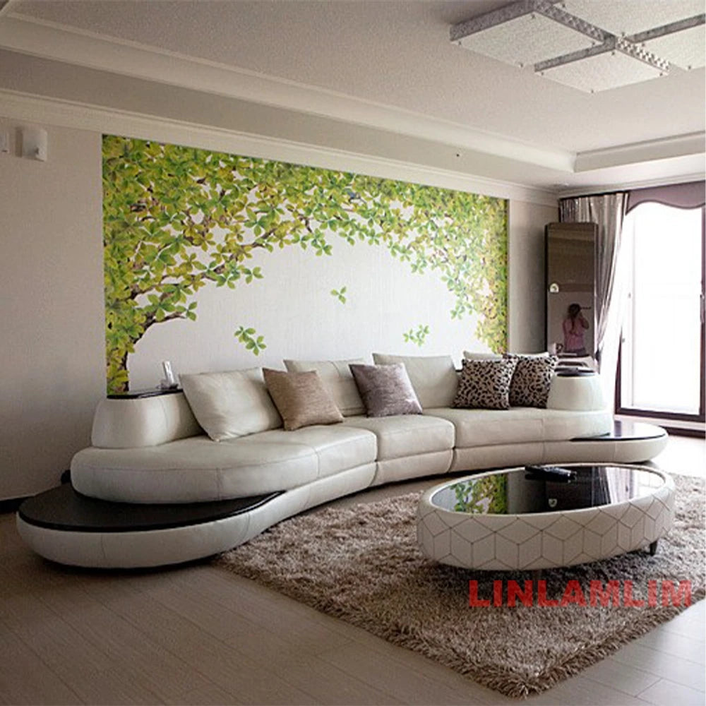 Linlamlim Luxury Modern Curved Leather Sofa Sectional