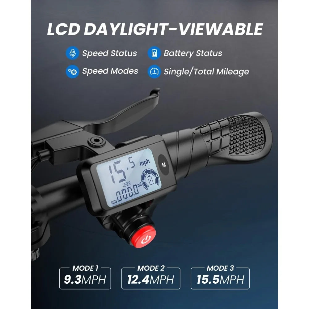 Foldable Electric Scooter for Adults Teens 20 Miles Range 265 Lbs Capacity 16MPH Commuter Scooter with Seat Basket