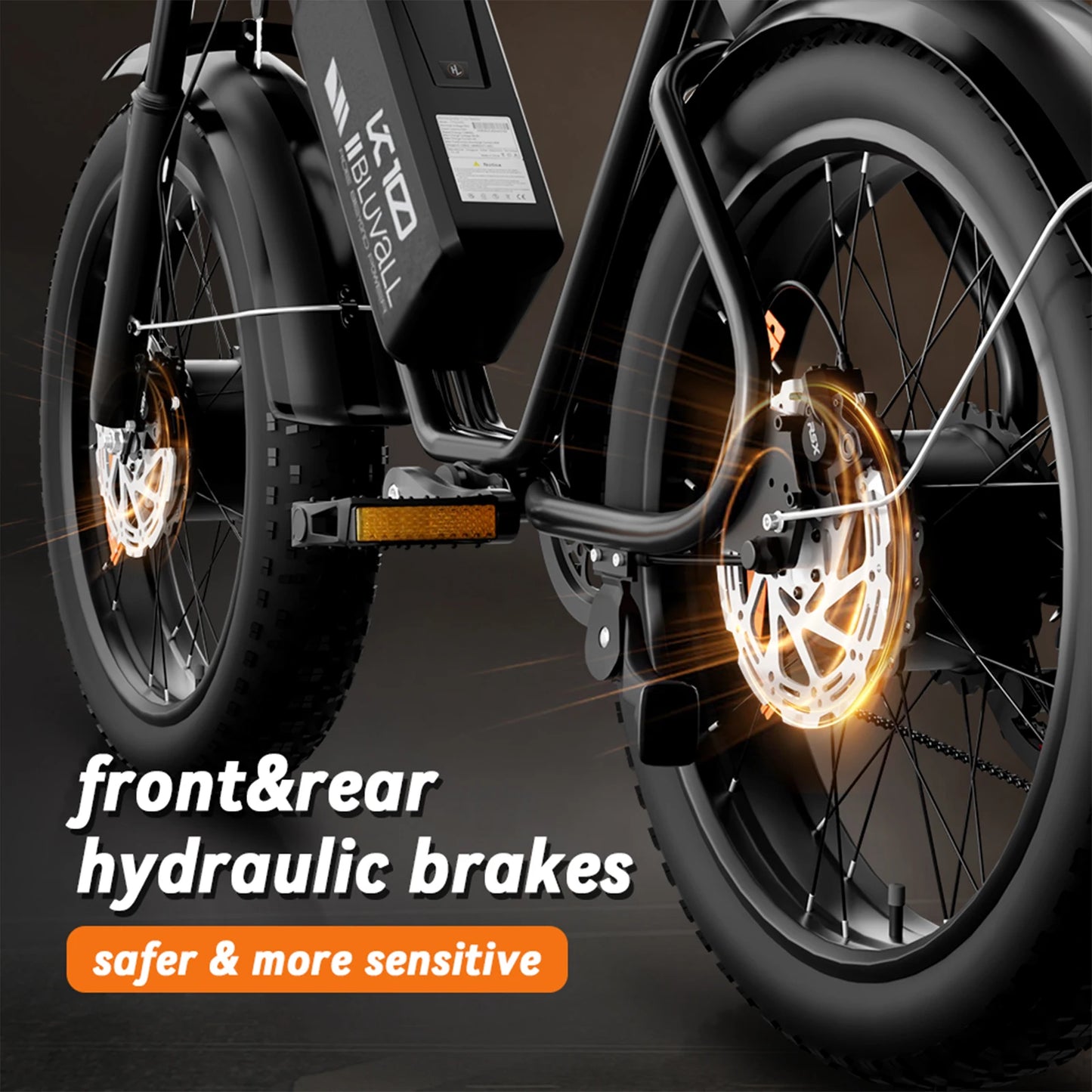 Dual-Motor Electric Bicycle for Adults 52V 46AH 20-Inch Fat Tire 3000W Peak 38MPH 160Miles 7-Speed Commuter Road Electric Bike