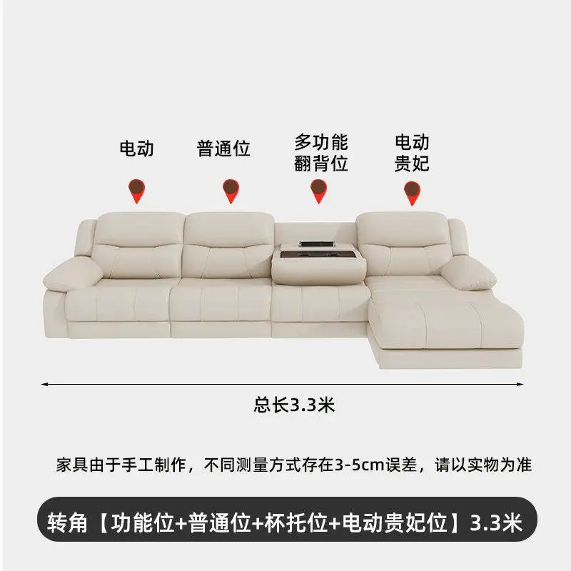 Living Room Electric Recliner Sofa Charger Ports Lounges Electric Recliner Sofa Sectional Massage Divano Soggiorno Furniture