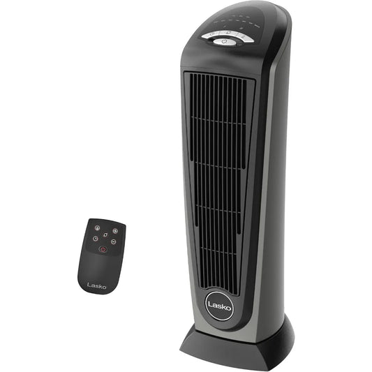 Lasko Tower Space Heater Indoor, Compact Electric Heaters for Indoor Use, Small Space Heater with Remote, Ideal Lasko Space
