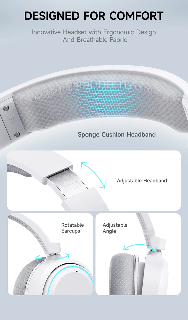 Picun Wireless Gaming Headset with Enc Microphone and Low Latency