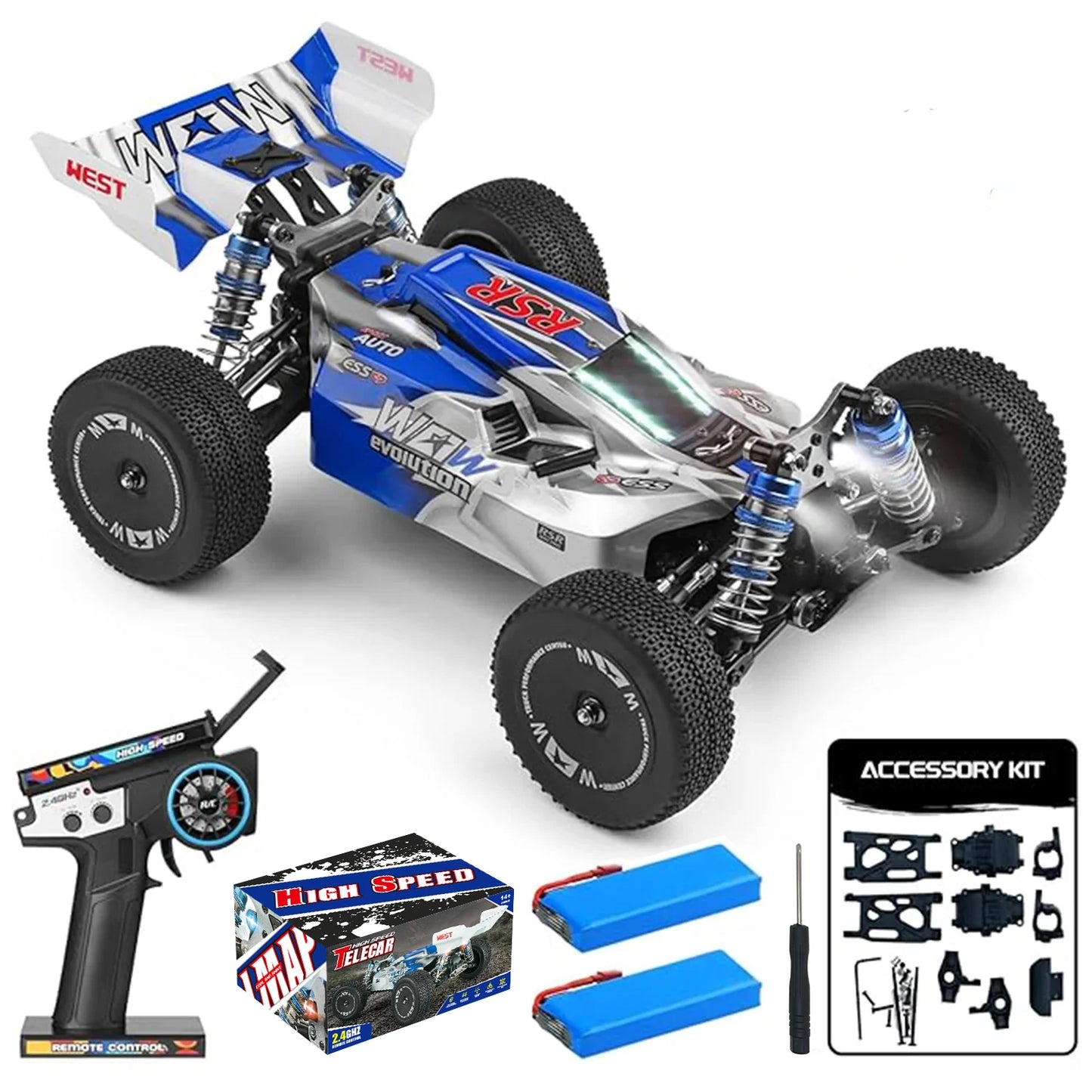 WLtoys144011 1/14 4WD RC Cars for Adults , Max 43 Mph Off-road Fast RC Car,Upgraded version(144001V2) ,Suitable for Outdoors
