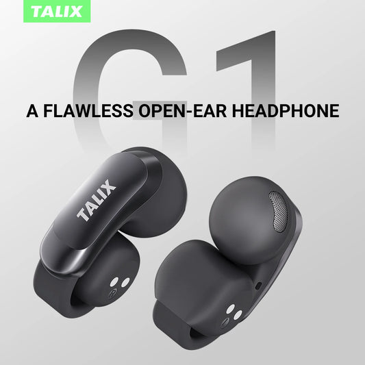 TALIX AuraHalo G1 Clip-On Earbuds Bluetooth 5.3 Open-Ear Noise Cancelling