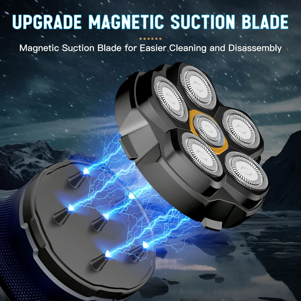 Solimpia 6D Magnetic Head Shaver for Bald Men Hypoallergenic
