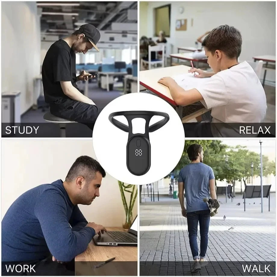 Smart Posture Corrector Miicro Vibration Posture Training Reminder Sensor Back Posture Neck Hump Corrector for Adult Kids