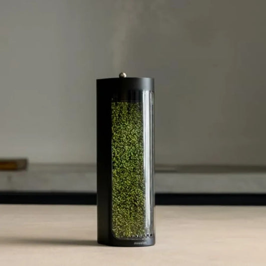 Moss Air Living Moss Terrarium Humidifier for Desk Use Natural Moss, Green Soothing Mist Fountain Ambient Light, Portable Whisp