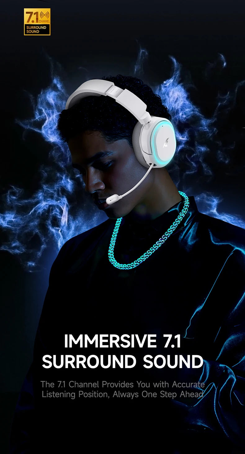Picun Wireless Gaming Headset with Enc Microphone and Low Latency