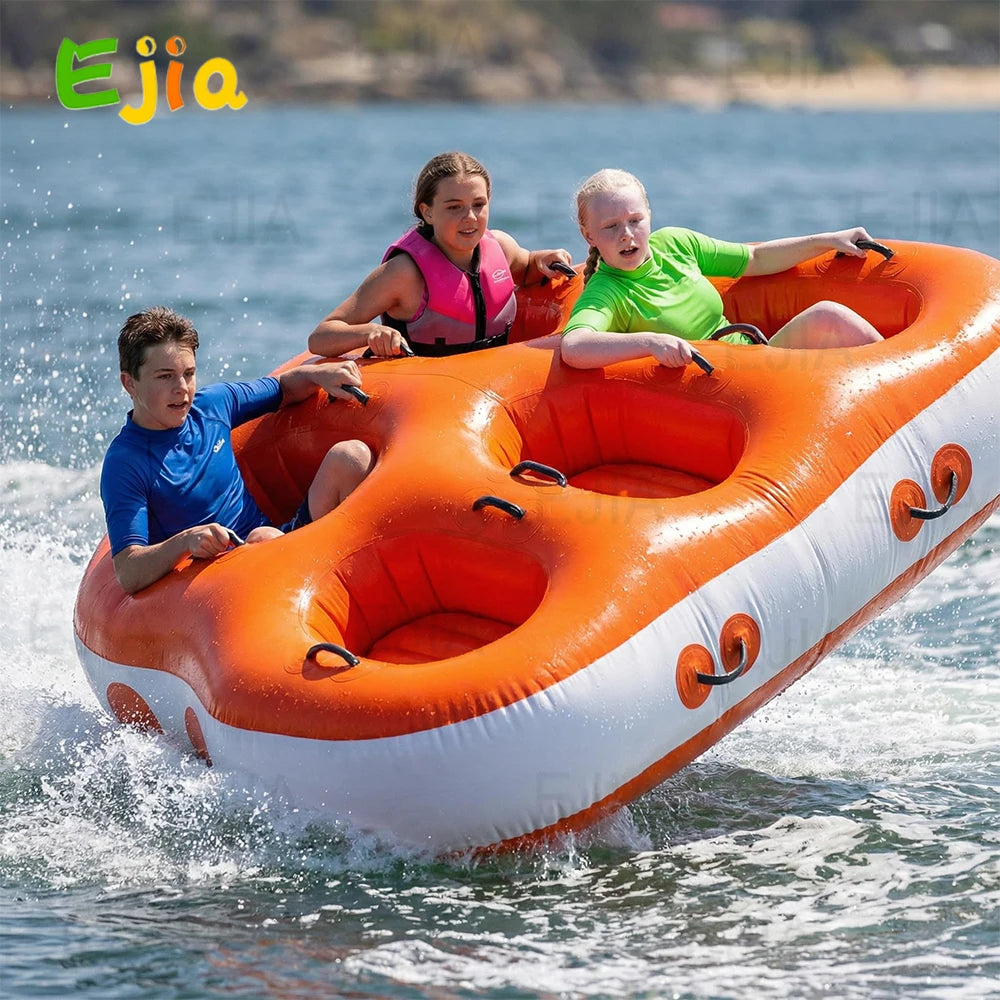 5-Person Inflatable Donut Boat Towable Water Sports Sofa Game Sea Lake Boat Rides Floating Towable Tube Boat  for Water Fun