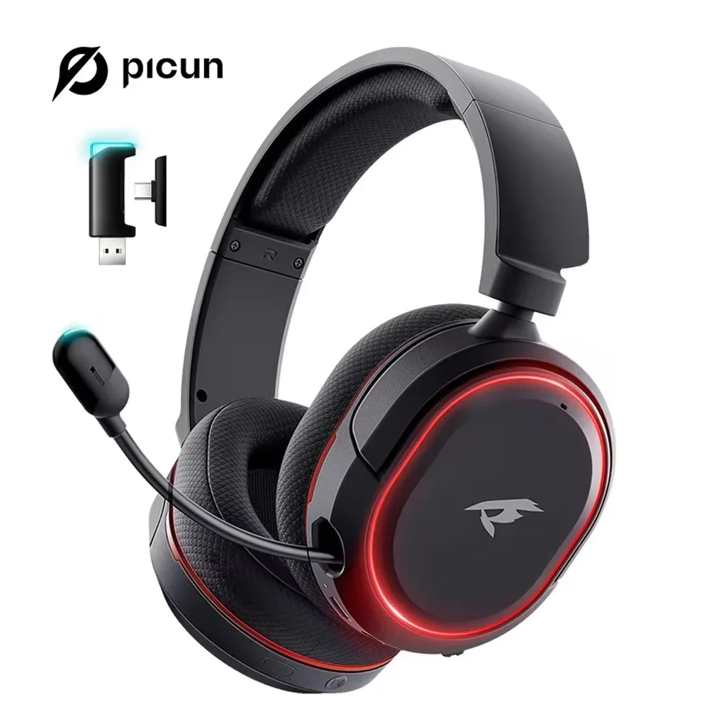 Picun Wireless Gaming Headset with Enc Microphone and Low Latency