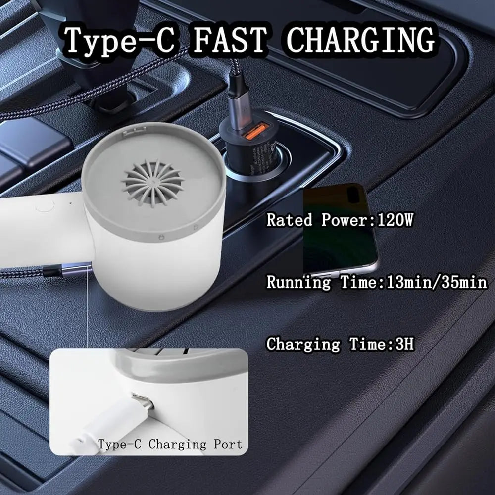 Portable Handheld Vacuum Cordless, 16000Pa Car Desk Vacuum Cleaner, High Power 5-In-1 Multi-Nozzles Wirel Vacuum With 500Ml