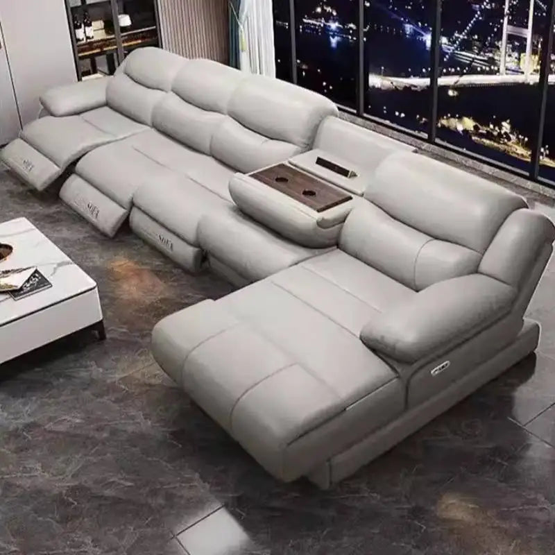 Living Room Electric Recliner Sofa Charger Ports Lounges Electric Recliner Sofa Sectional Massage Divano Soggiorno Furniture