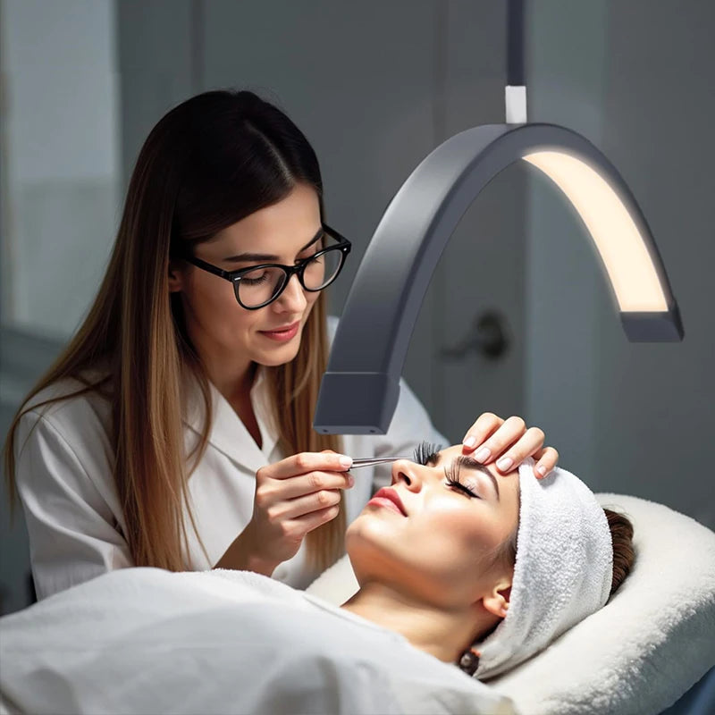 LED Half Moon Beauty Lamp U-Shaped Floor Mounted Fill Light For Beauty Nail Art Eyebrow Eyelash Tattoo Ring Light Fixture