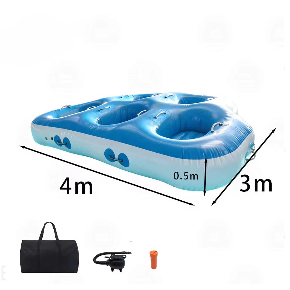 5-Person Inflatable Donut Boat Towable Water Sports Sofa Game Sea Lake Boat Rides Floating Towable Tube Boat  for Water Fun