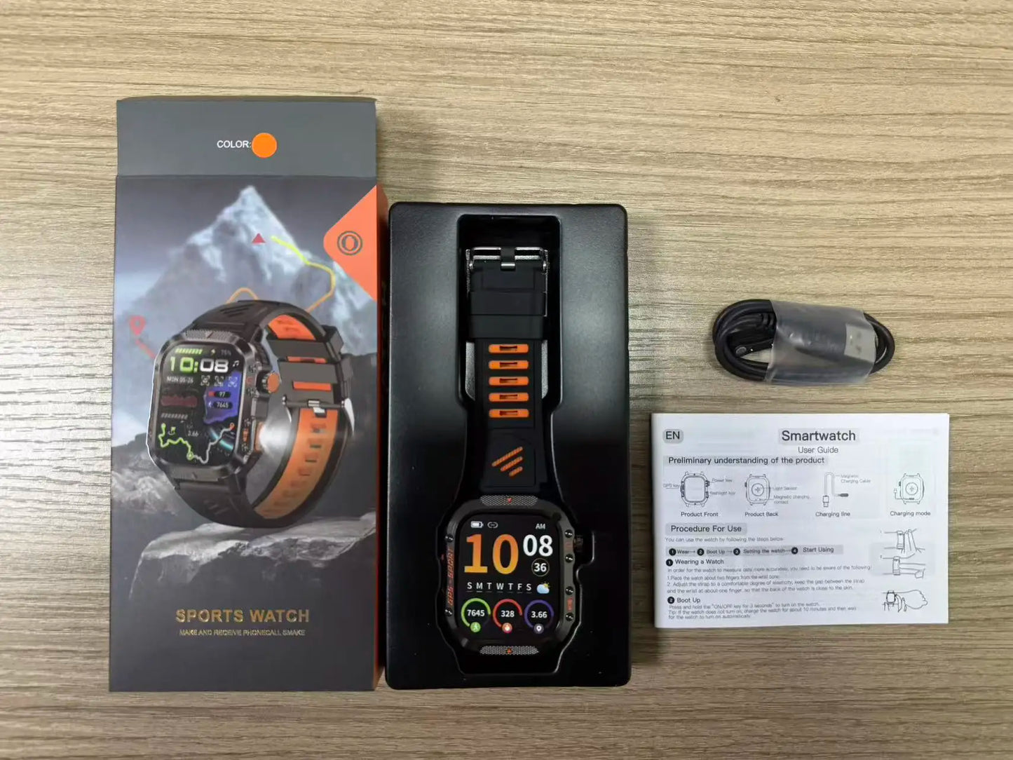 Military GPS Smartwatch With Compass 3ATM Waterproof For Men Women