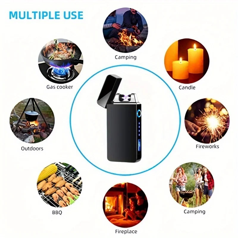 TopFlames Windproof Dual Arc Plasma Lighter USB Rechargeable