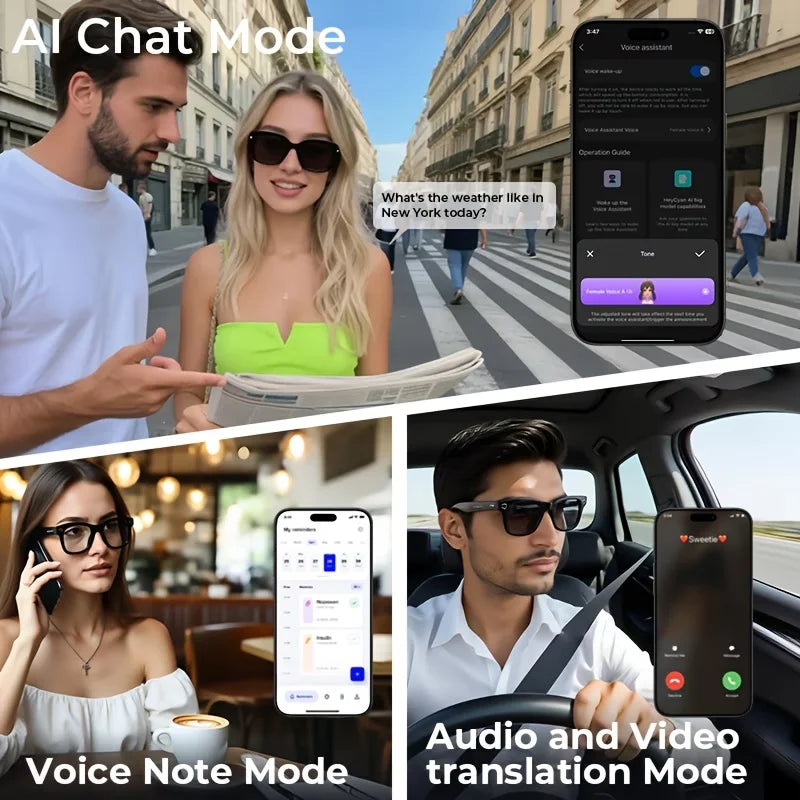 Giinova AI Smart Video Glasses With 8MP Camera And Recording