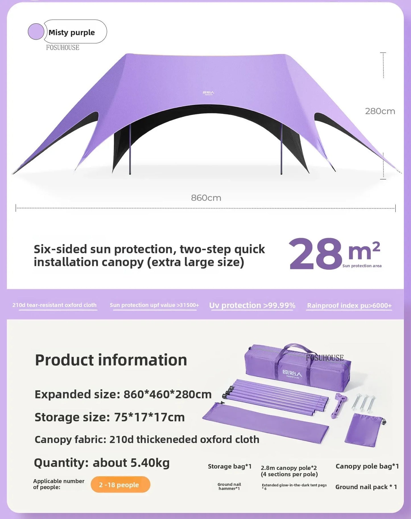 Multifunctional Outdoor Canopy for Camping New Integrated Sunshade Plastic Tents Creative Modern Convenient Gazebo for Courtyard