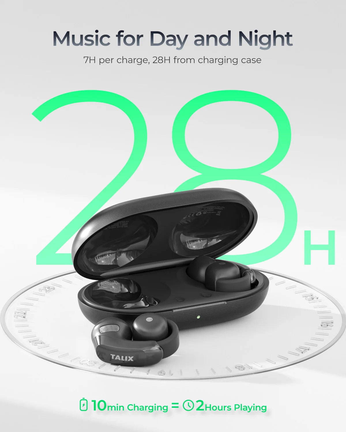 TALIX AuraHalo G1 Clip-On Earbuds Bluetooth 5.3 Open-Ear Noise Cancelling