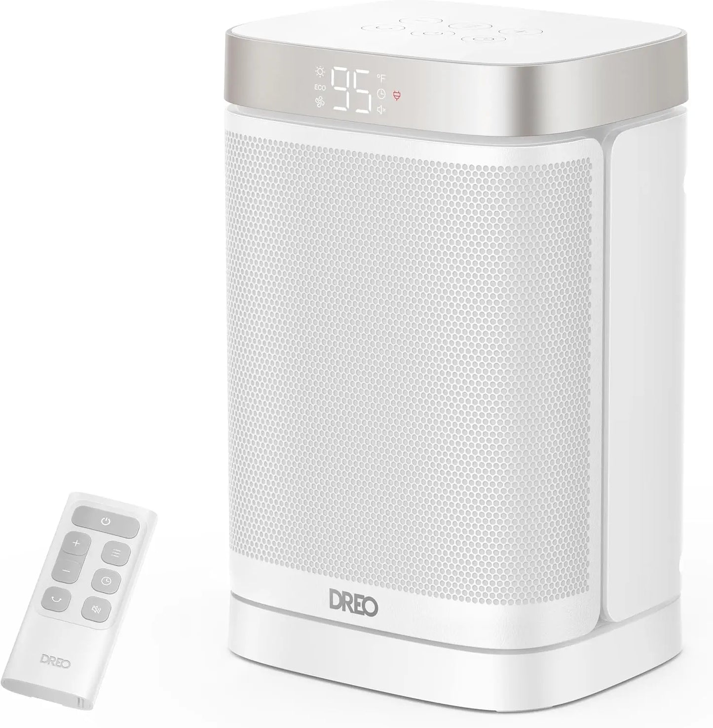 Dreo Atom One Space Heater with Remote, 70°Oscillating Electric Heaters with Digital Thermostat, 1500W PTC Ceramic Heater