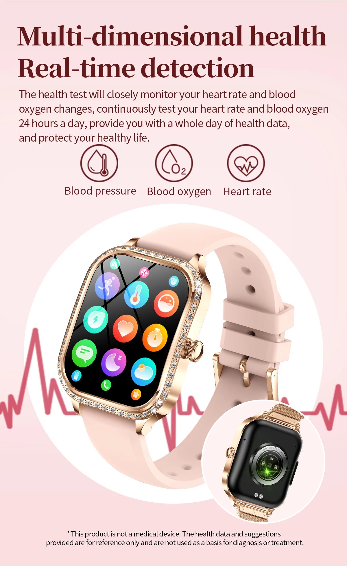 Women's Bluetooth Call Smartwatch With Curved Screen Waterproof