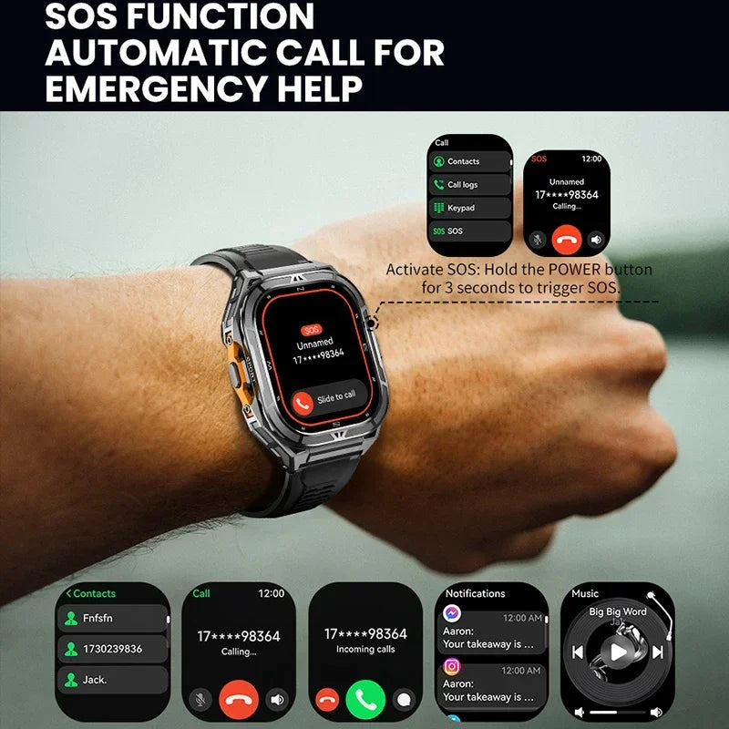 Luxury AMOLED Real GPS Smartwatch 5ATM Waterproof For Android