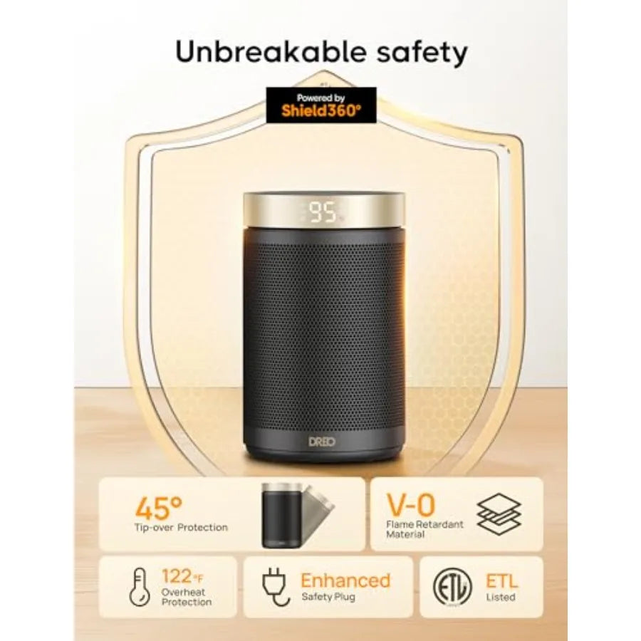 Space Heater, Portable Electric Heaters for Indoor Use with Thermostat and Remote, 2024 Upgraded, Digital Display, 12H Timer, 5