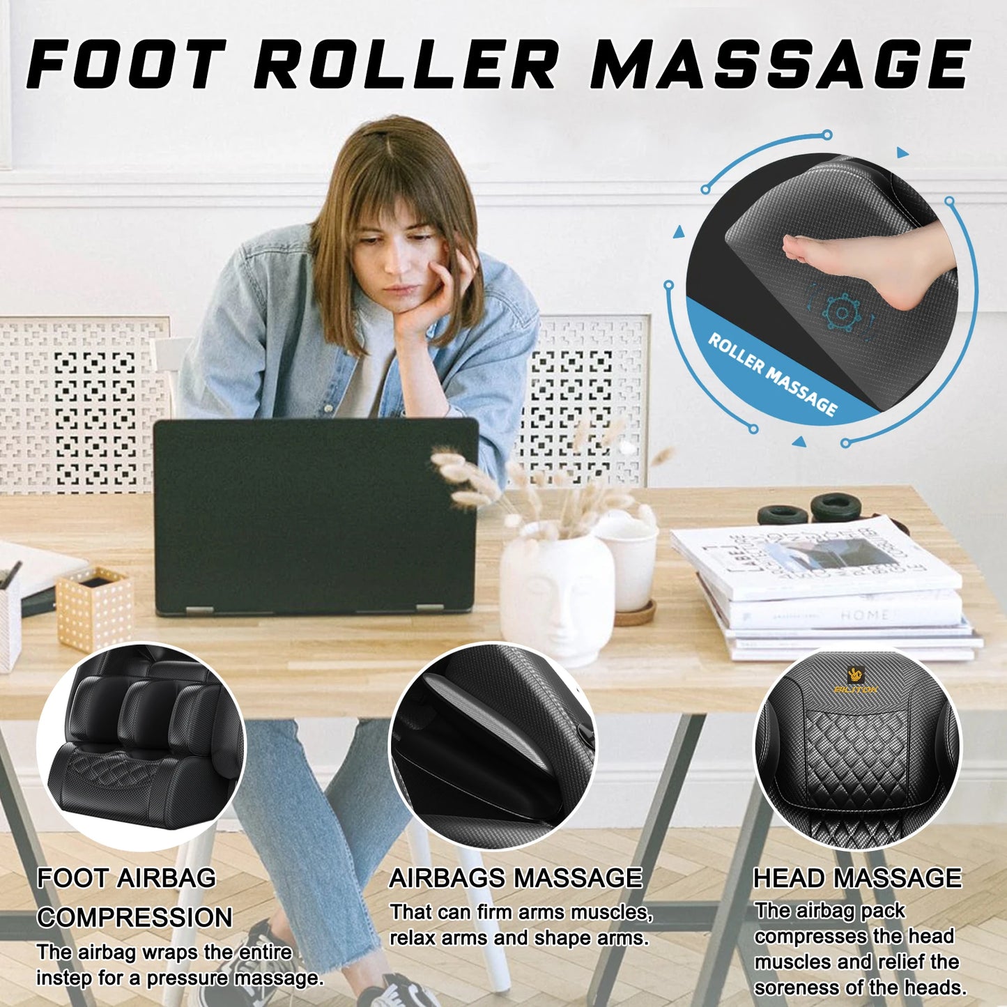 Massage Chair Recliner with Zero Gravity, Full Body Massage Chair with Heating, Airbags, Bluetooth Speaker, Foot Roller