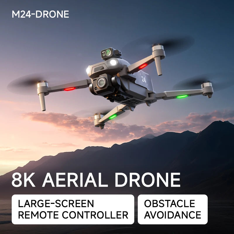 Hot M24 Can Airdrop Drone With 4.5 inch Screen 3-axis Gimbal 8K Professional Camera Obstacle Avoidance Brushless Dron Toy Gift