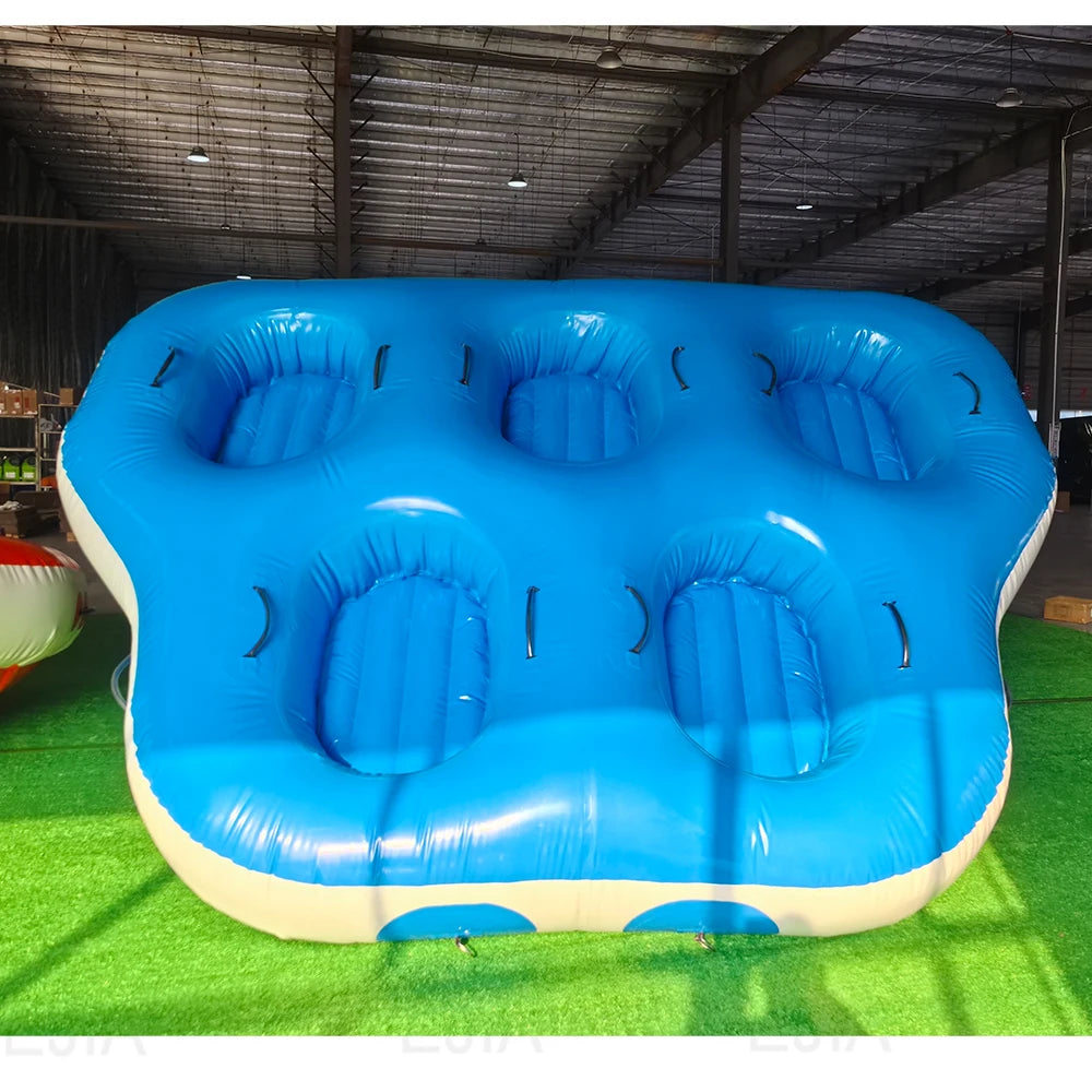 5-Person Inflatable Donut Boat Towable Water Sports Sofa Game Sea Lake Boat Rides Floating Towable Tube Boat  for Water Fun