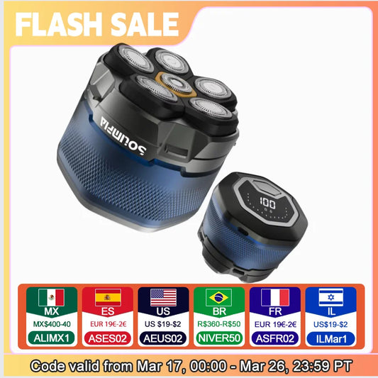 Solimpia 6D Magnetic Head Shaver for Bald Men Hypoallergenic