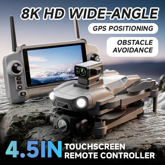 Hot M24 Can Airdrop Drone With 4.5 inch Screen 3-axis Gimbal 8K Professional Camera Obstacle Avoidance Brushless Dron Toy Gift